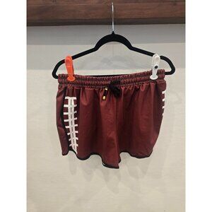 Womens Maroon Elastic Waist Shorts W/ White Side Detail By Jess Lea Size 2XL